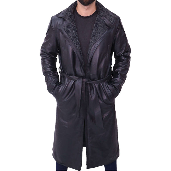 Mens Ryan Gosling Black selling Cotton Trench Fur Coat