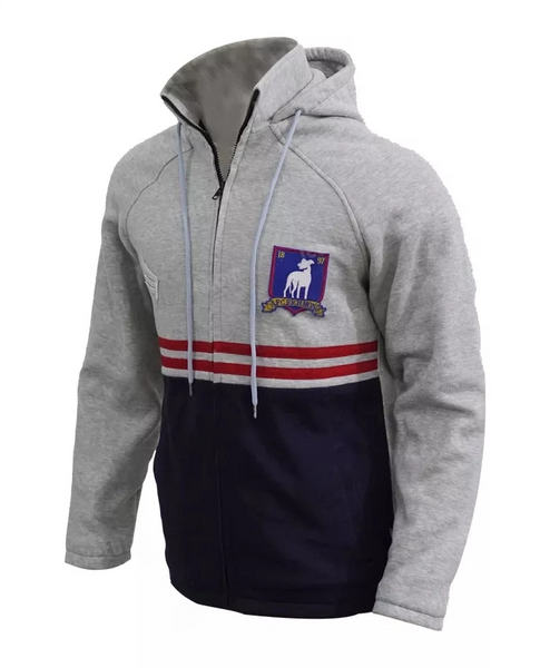 New England Patriots Mitchell & Ness Team Throwback Full-Zip Hoodie Jacket  - Royal