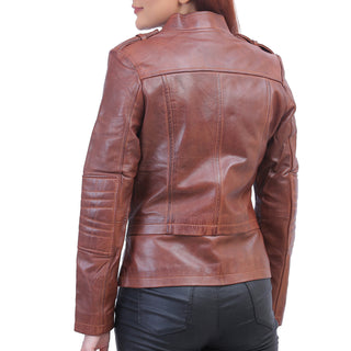 Women's Brown Asymmetrical Jacket