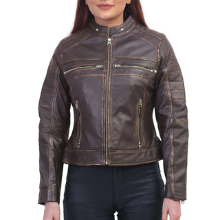 brown moto jacket
