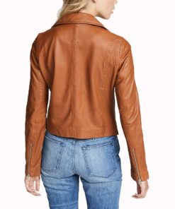 Margaret Women's Red Asymmetrical Moto Premium Leather Jacket