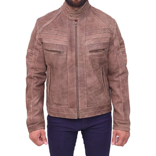 J7- Brown Men's Real Leather jacket