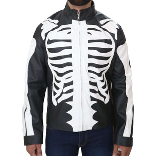 men skeleton leather jacket