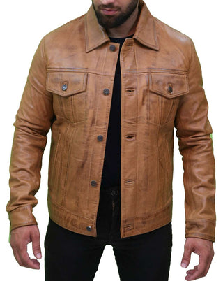  Camel Brown Leather Jacket
