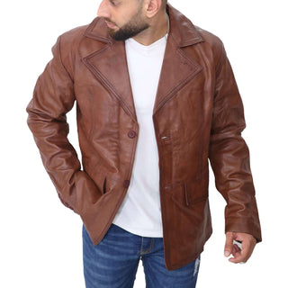  Brown Leather Blazer 