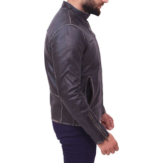 Men's Fashion Stylish Slim Fit Genuine Lambskin Leather Biker Jacket