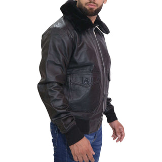 G1 Navy Black Leather Jacket