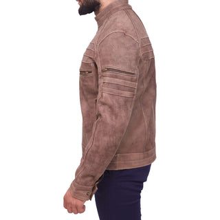 J7- Brown Men's Real Leather jacket