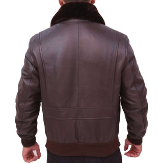 Men's G-1 US Navy Brown Bomber leather Jacket