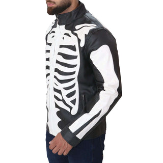mens leather skeleton jacket
