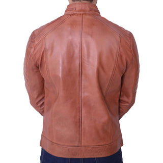 brown cafe racer leather jacket