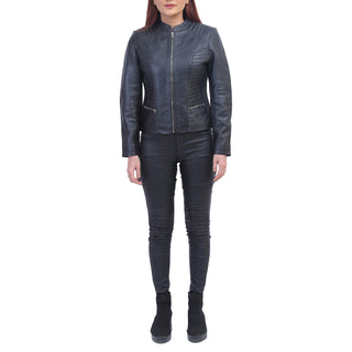 Womens Black Padded Leather Jacket