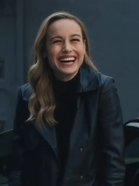 Brie Larson Movie Fast X 2023 Tess Black Leather Coat - UrbanJacket