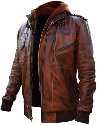 Cafe Racer Brando Vintage Motorcycle Leather Jacket