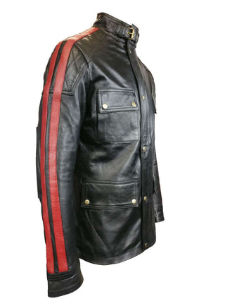 Daytona Leather Jacket Red Stripe