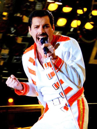 Freddie Mercury Military Concert Red & White Leather Jacket