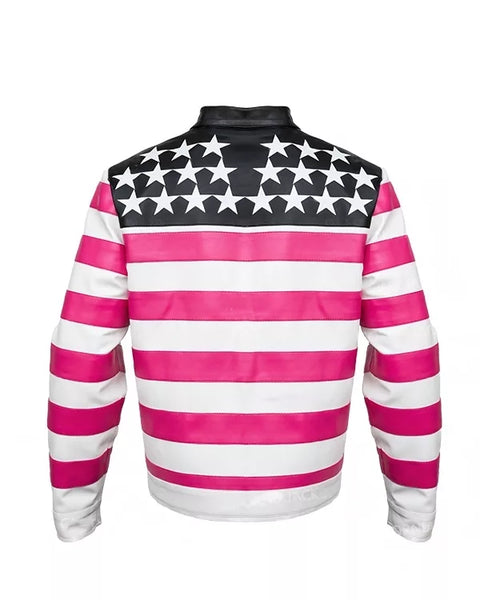 Pink Tape Lil Uzi Vert American Flag Jacket - UrbanJacket