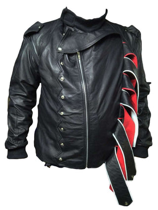 Captain America Winter Soldier Bucky Barnes Red & Black Leather Jacket