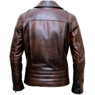 Men's Quilted Dark Brown Sheepskin Leather Jacket
