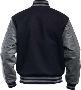 Black and Grey Varsity Letterman Jacket