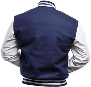 Mens Blue and White Varsity Letterman Jacket