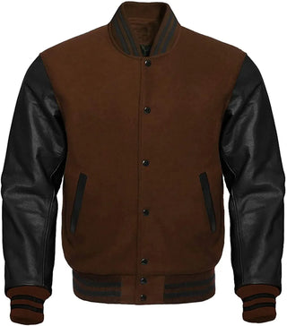 Brown And Black Varsity Jacket