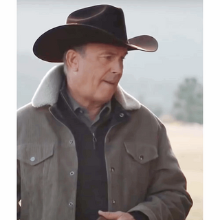 John Dutton Yellowstone S04 Shearling Collar Jacket