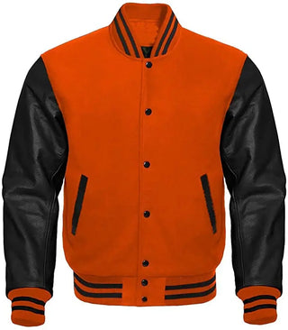 Orange And Black Varsity Jacket