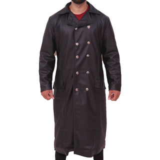 German Millitary Coat Men's Army Real Leather Trench Coat