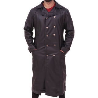 German Millitary Coat Men's Army Real Leather Trench Coat