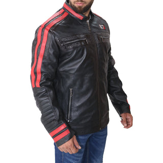 Men's N7 Mass 3 Commander Shepard Black Biker Leather Jacket