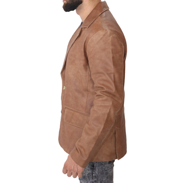 Buy Men's Original Suede Leather Blazer Genuine Soft Leather Jacket Two  Button Coat Online in India - Etsy