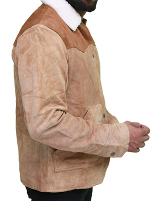 Yellowstone S03 John Dutton Genuine Men's Suede Leather Jacket
