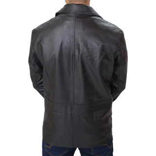 men black leather blazer