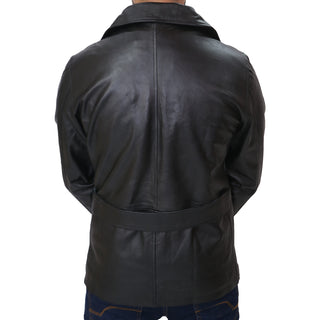 Men Black Blazer Genuine leather Coat