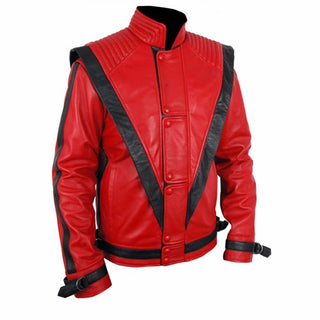 Michael Jackson Thriller Red Leather Jacket
