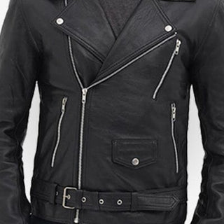 Mens Black Motorcycle Real Leather Jacket