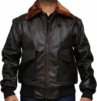 Mens Flying G1 Bomber Leather Jacket