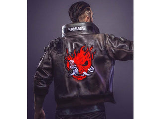 Cyberpunk Samurai 2077 Brown Leather Jacket